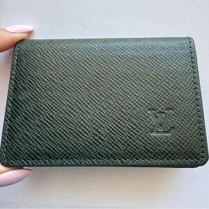 Louis Vuitton Green Taiga Leather Card Holder